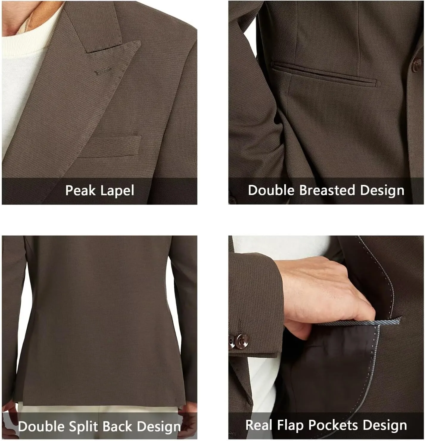 Mens Suit Jacket Blazer Formal Slim Fit Men Sports Jacket Double Breasted Mens Sports Coat Blazer Men Business Men Tuxedo