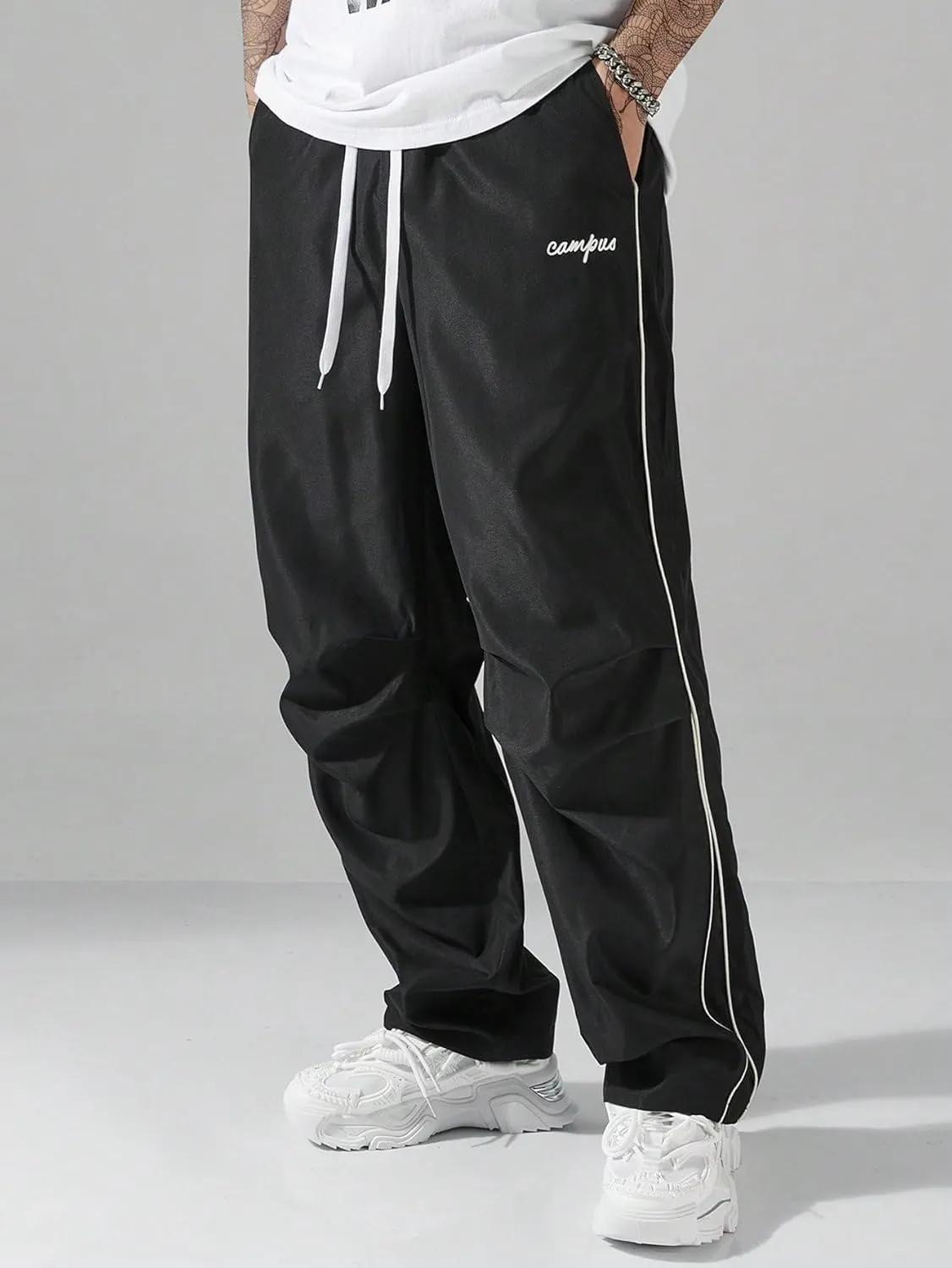 Men's Y2K Baggy Sweatpants Parachute Pants Wide Leg Vintage Track Pants Casual Streetwear
