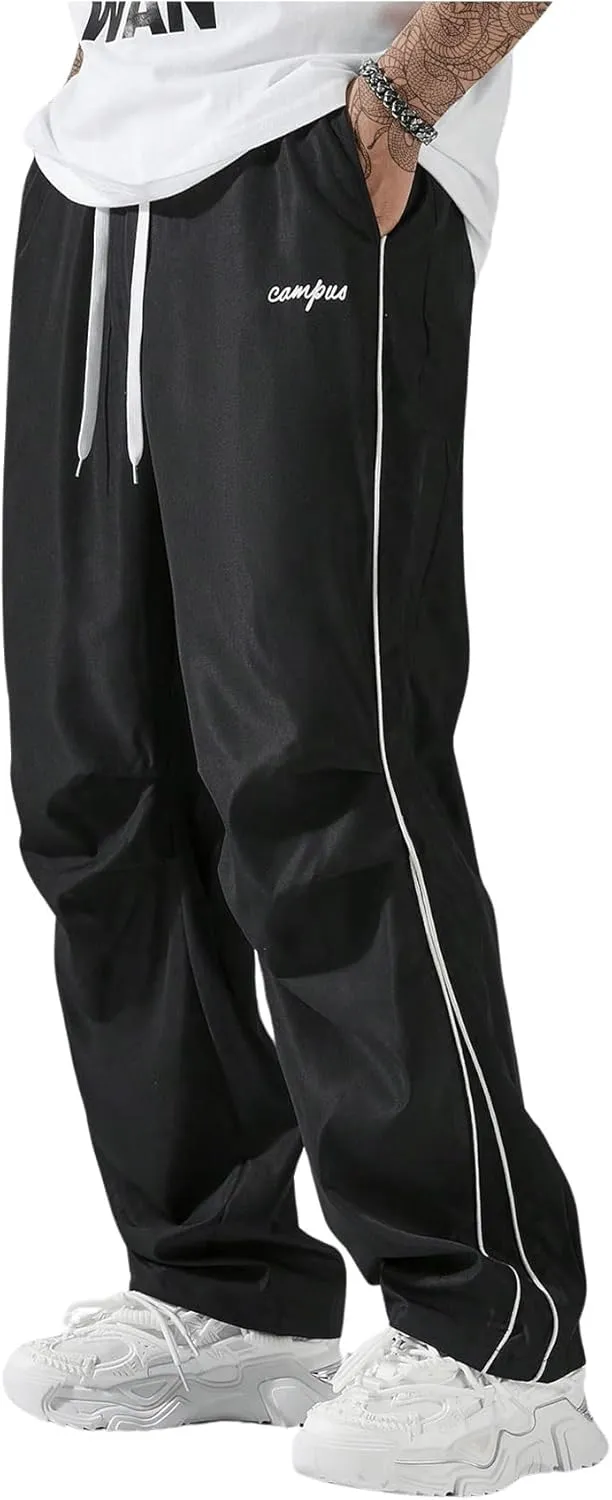 Men's Y2K Baggy Sweatpants Parachute Pants Wide Leg Vintage Track Pants Casual Streetwear