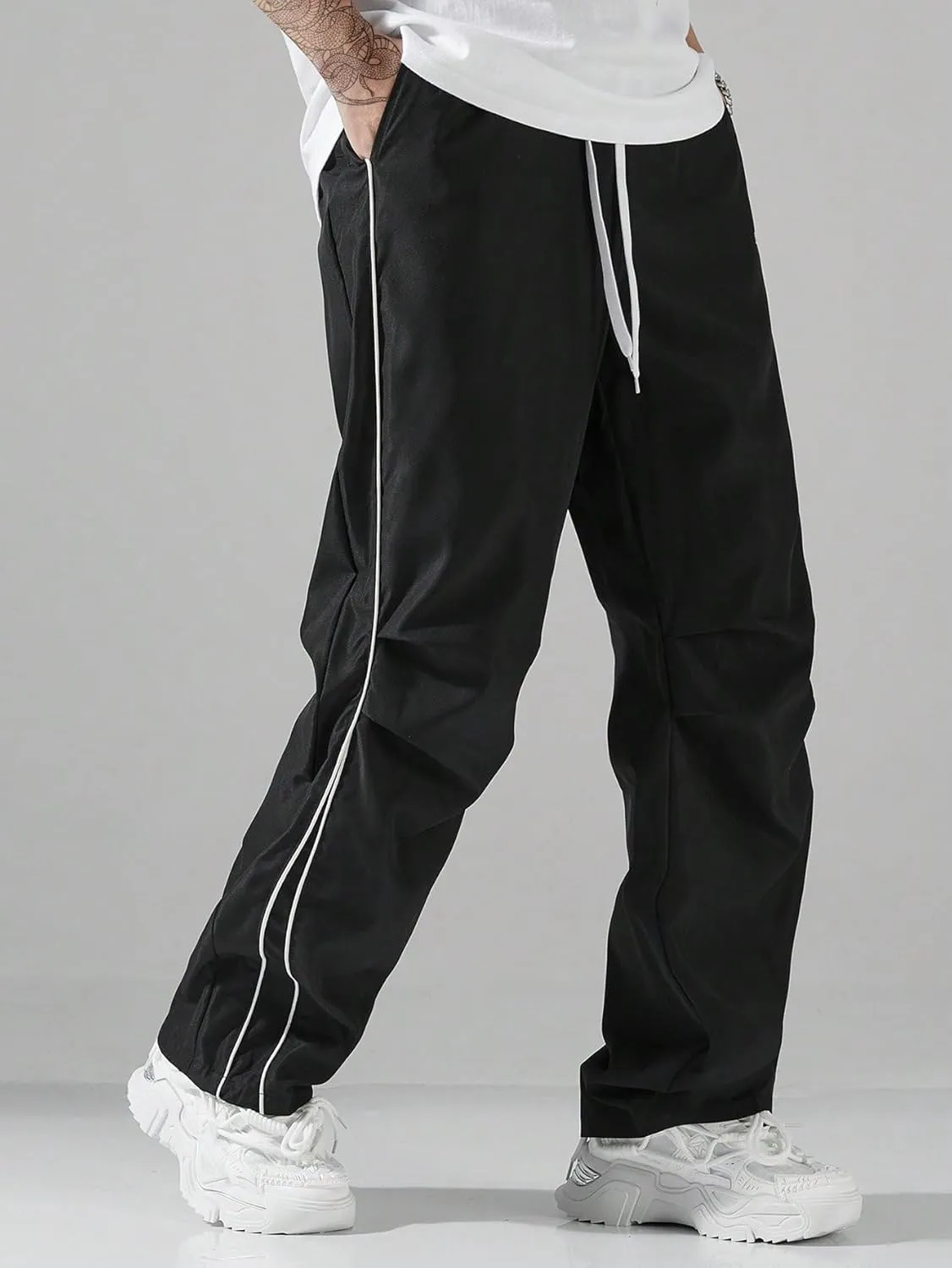 Men's Y2K Baggy Sweatpants Parachute Pants Wide Leg Vintage Track Pants Casual Streetwear