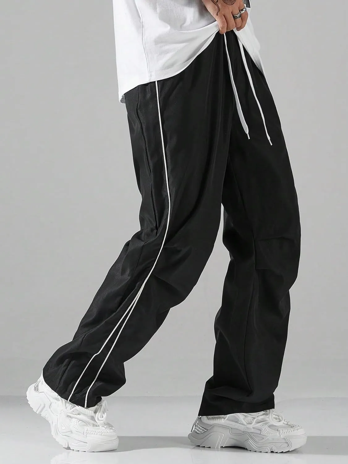 Men's Y2K Baggy Sweatpants Parachute Pants Wide Leg Vintage Track Pants Casual Streetwear