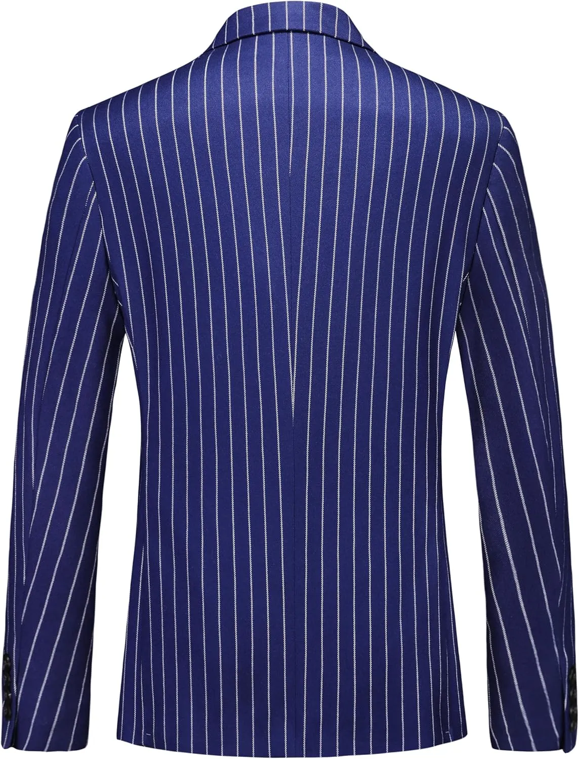 MOGU Mens Double Breasted Pinstripe Suit - 2 Piece Slim Fit Vintage Tuxedo for Groomsmen, Wedding, Prom