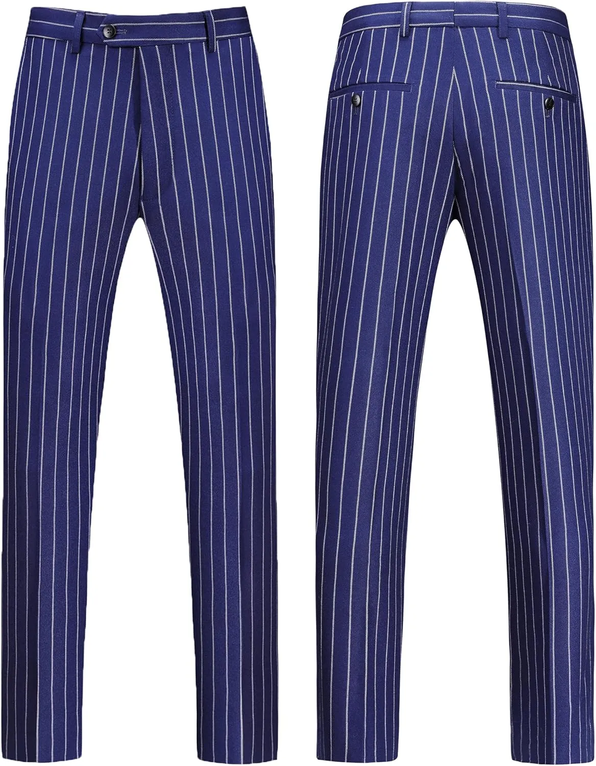 MOGU Mens Double Breasted Pinstripe Suit - 2 Piece Slim Fit Vintage Tuxedo for Groomsmen, Wedding, Prom