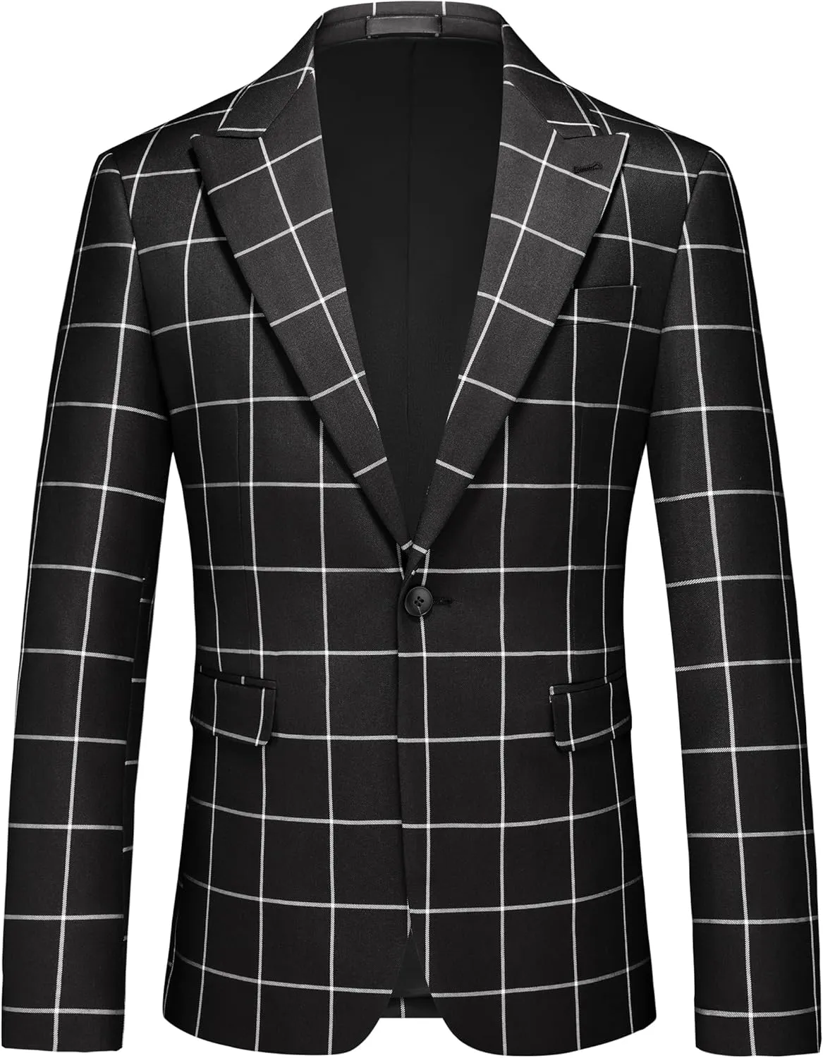 MOGU Men's Slim Fit Plaid Suit Set  Sport Coat Blazer, Vest & Pants (Each Sold Separately) for Wedding, Prom & Party