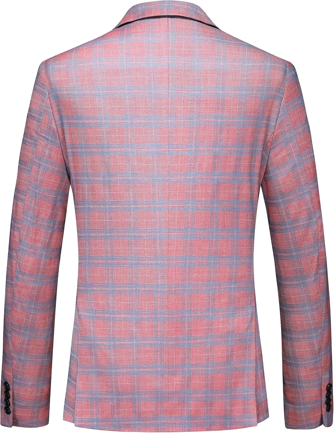 MOGU Men's Slim Fit Plaid Suit Set  Sport Coat Blazer, Vest & Pants (Each Sold Separately) for Wedding, Prom & Party