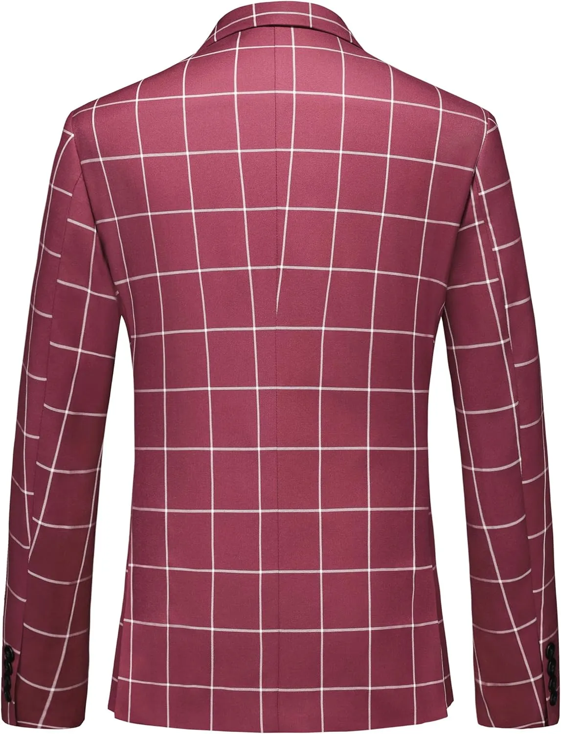 MOGU Men's Slim Fit Plaid Suit Set  Sport Coat Blazer, Vest & Pants (Each Sold Separately) for Wedding, Prom & Party