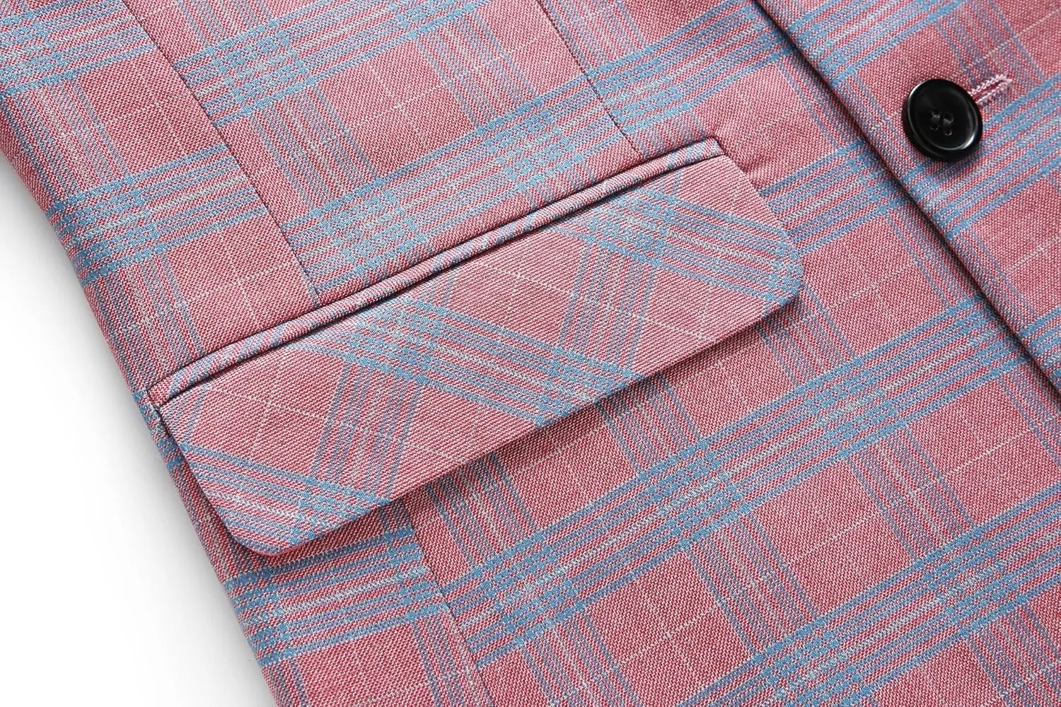 MOGU Men's Slim Fit Plaid Suit Set  Sport Coat Blazer, Vest & Pants (Each Sold Separately) for Wedding, Prom & Party