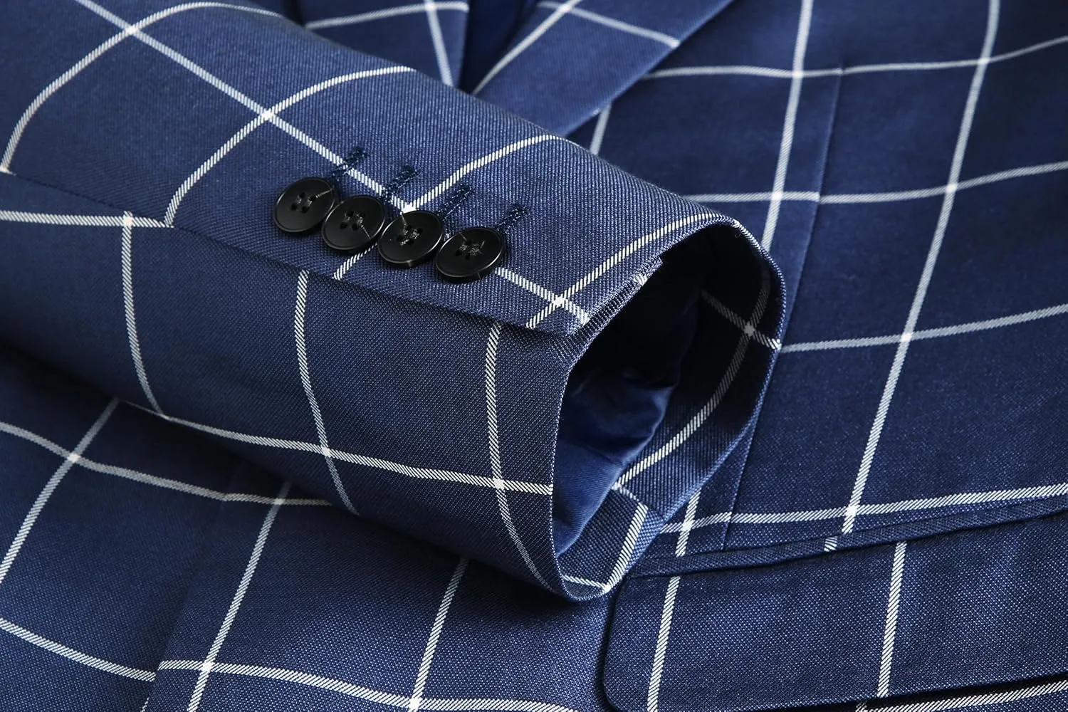 MOGU Men's Slim Fit Plaid Suit Set  Sport Coat Blazer, Vest & Pants (Each Sold Separately) for Wedding, Prom & Party