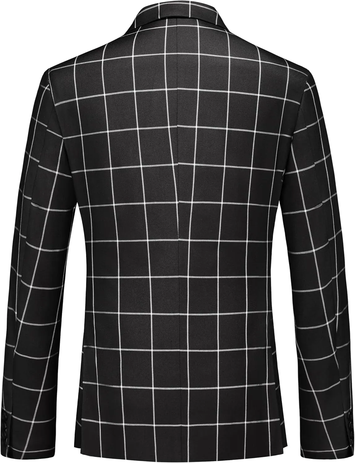 MOGU Men's Slim Fit Plaid Suit Set  Sport Coat Blazer, Vest & Pants (Each Sold Separately) for Wedding, Prom & Party