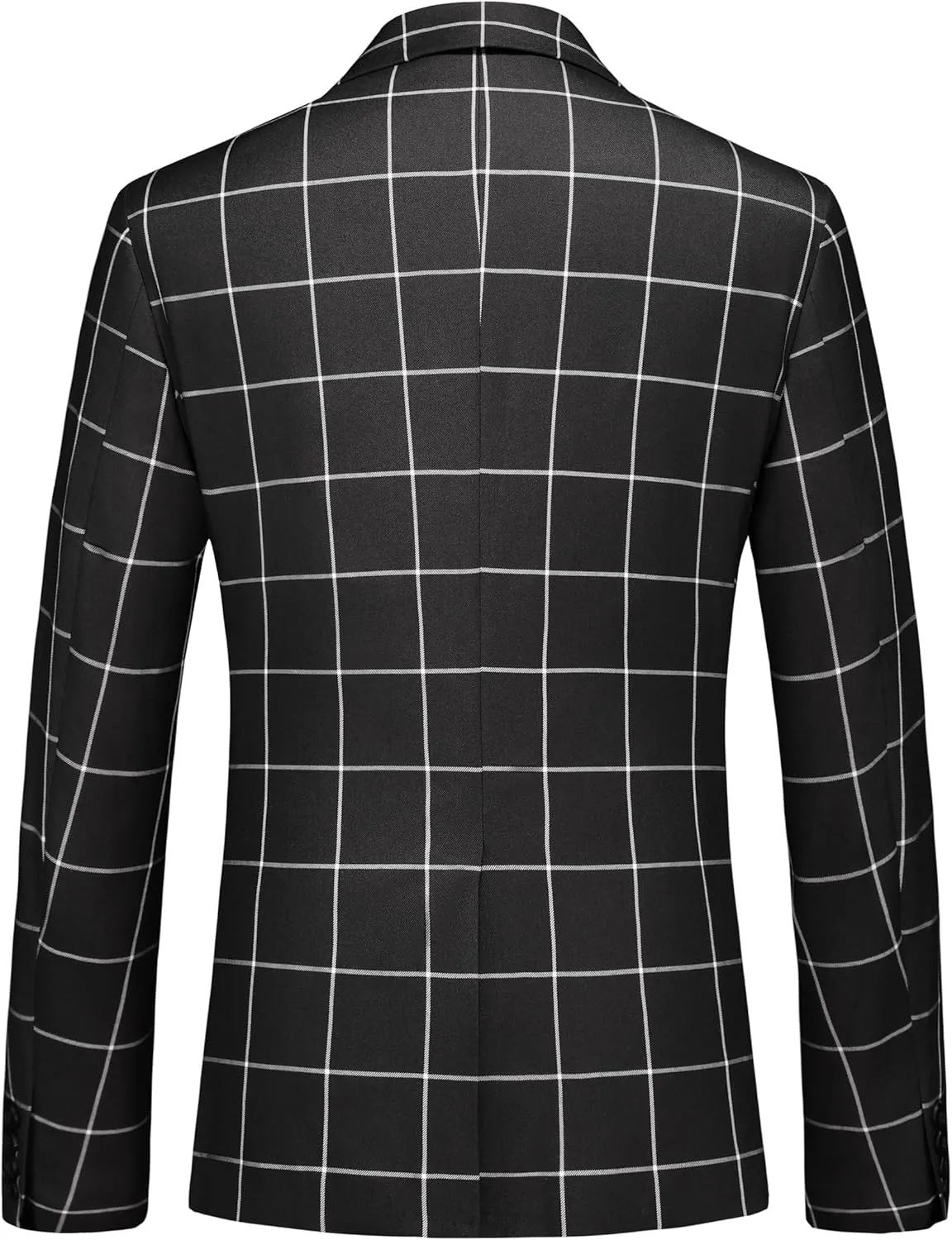 MOGU Men's Slim Fit Plaid Suit Set  Sport Coat Blazer, Vest & Pants (Each Sold Separately) for Wedding, Prom & Party