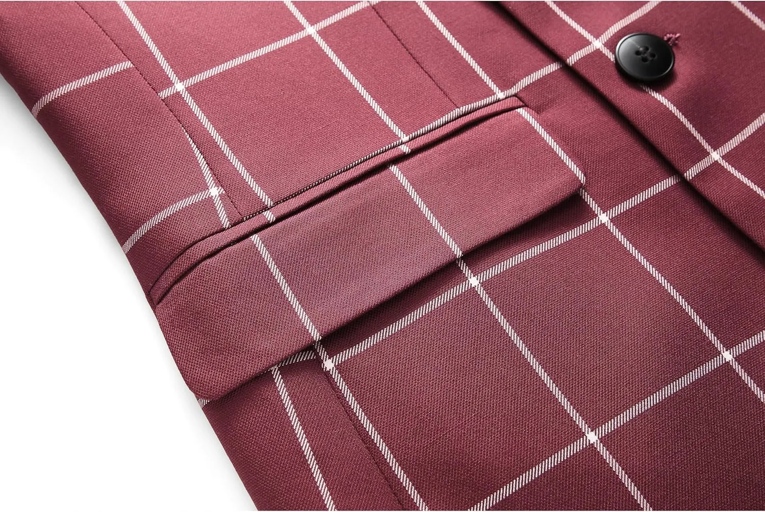MOGU Men's Slim Fit Plaid Suit Set  Sport Coat Blazer, Vest & Pants (Each Sold Separately) for Wedding, Prom & Party