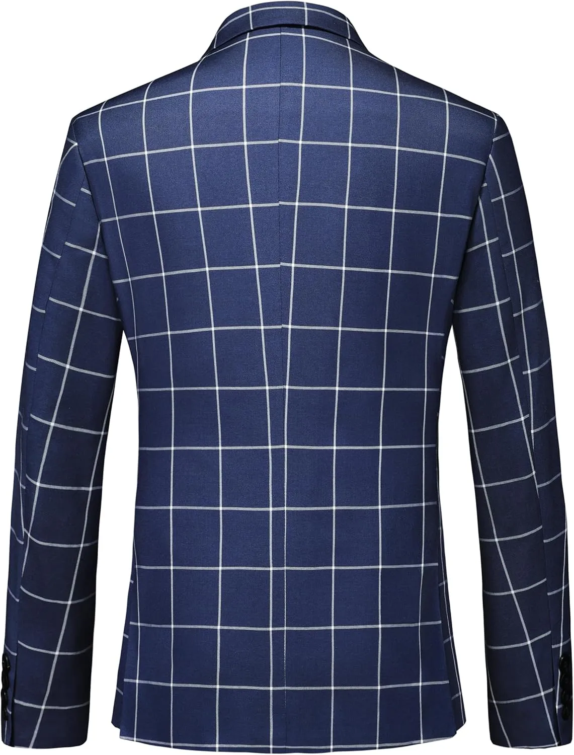 MOGU Men's Slim Fit Plaid Suit Set  Sport Coat Blazer, Vest & Pants (Each Sold Separately) for Wedding, Prom & Party