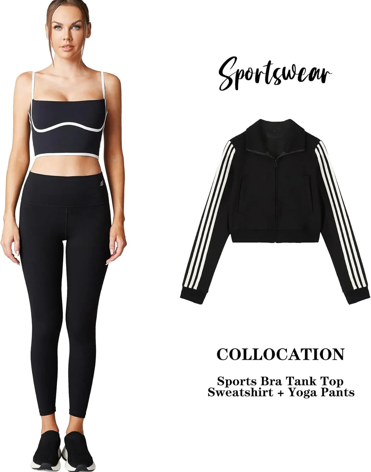 Move With You Sleeveless Spaghetti Strap Padded Sports Bra Tank Tops Square Neck Double Layer Workout Fitness Basic Crop Tops
