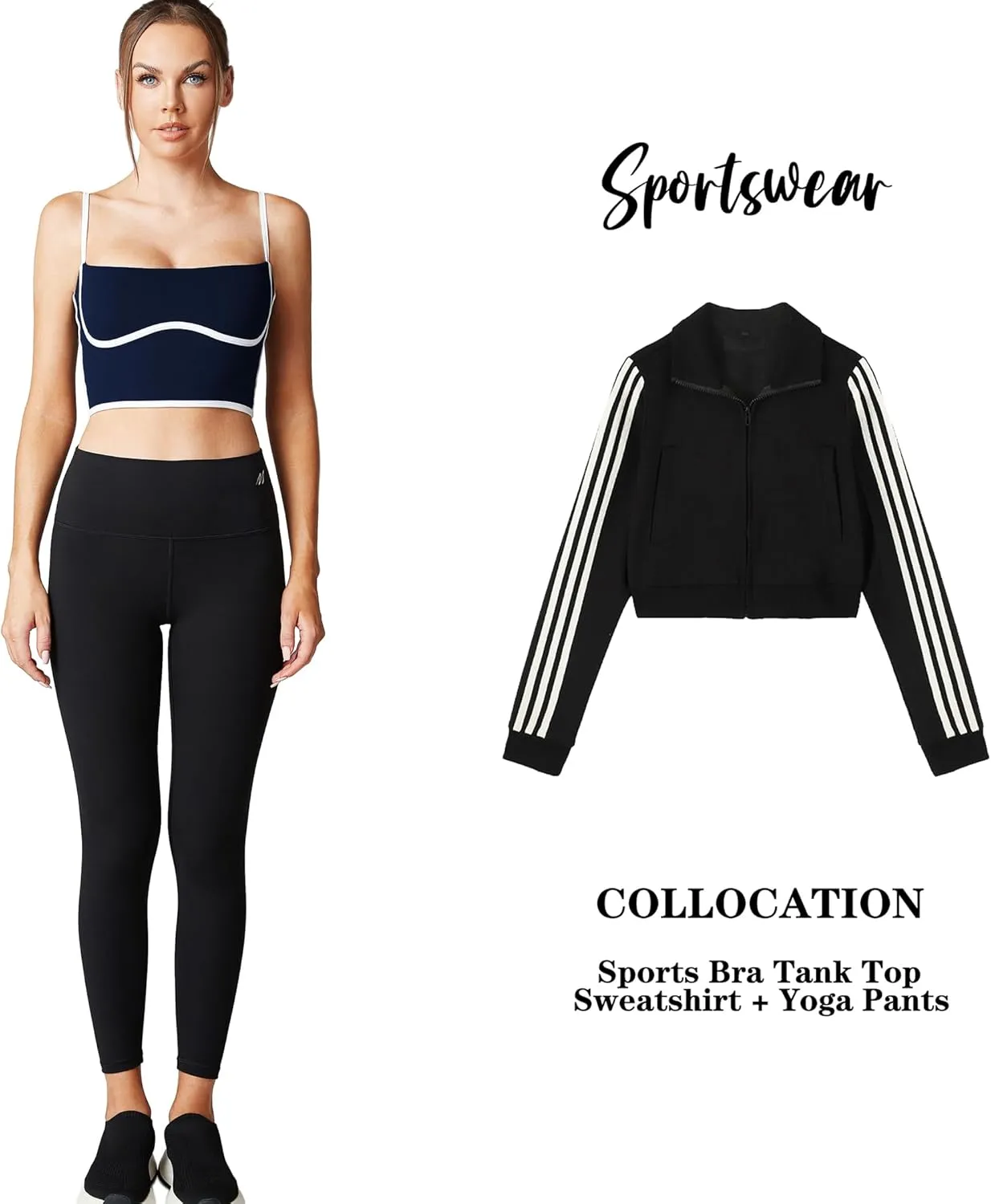 Move With You Sleeveless Spaghetti Strap Padded Sports Bra Tank Tops Square Neck Double Layer Workout Fitness Basic Crop Tops