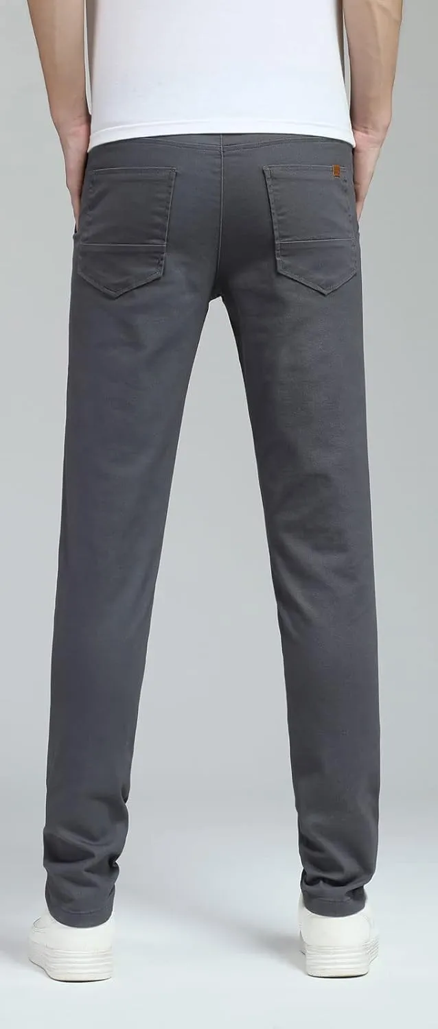 Plaid&Plain Men's Skinny Stretchy Khaki Pants Colored Pants Slim Fit Slacks Tapered Trousers