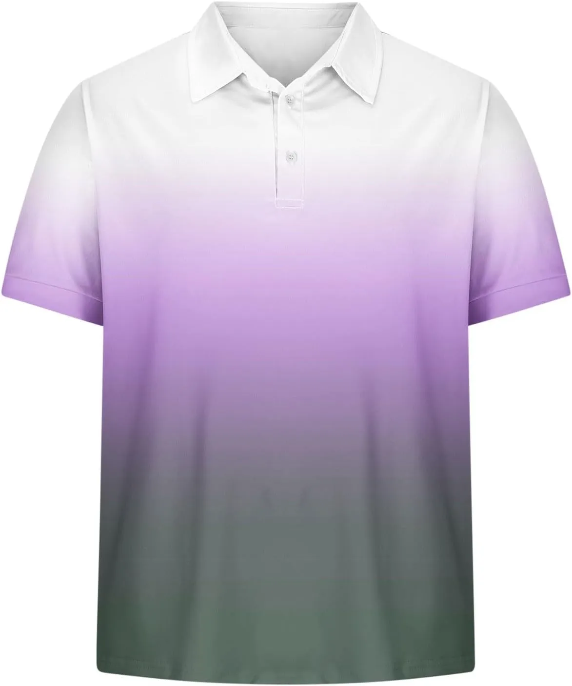 Polo Shirts for Men Short Sleeve Button Down Collar Gradient Tees Dressy Casual Business Work Tshirt Summer Golf Tops
