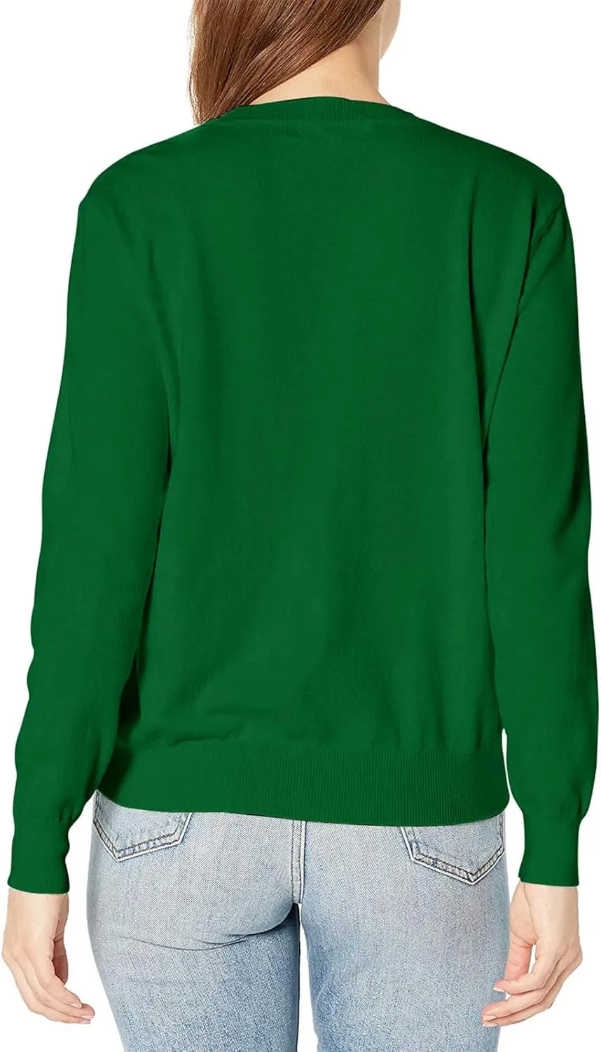 QUALFORT Women's Sweaters Long Sleeve Soft Lightweight Basic Knitted Pullover Sweater