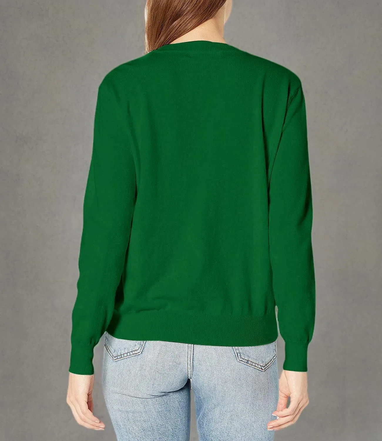 QUALFORT Women's Sweaters Long Sleeve Soft Lightweight Basic Knitted Pullover Sweater