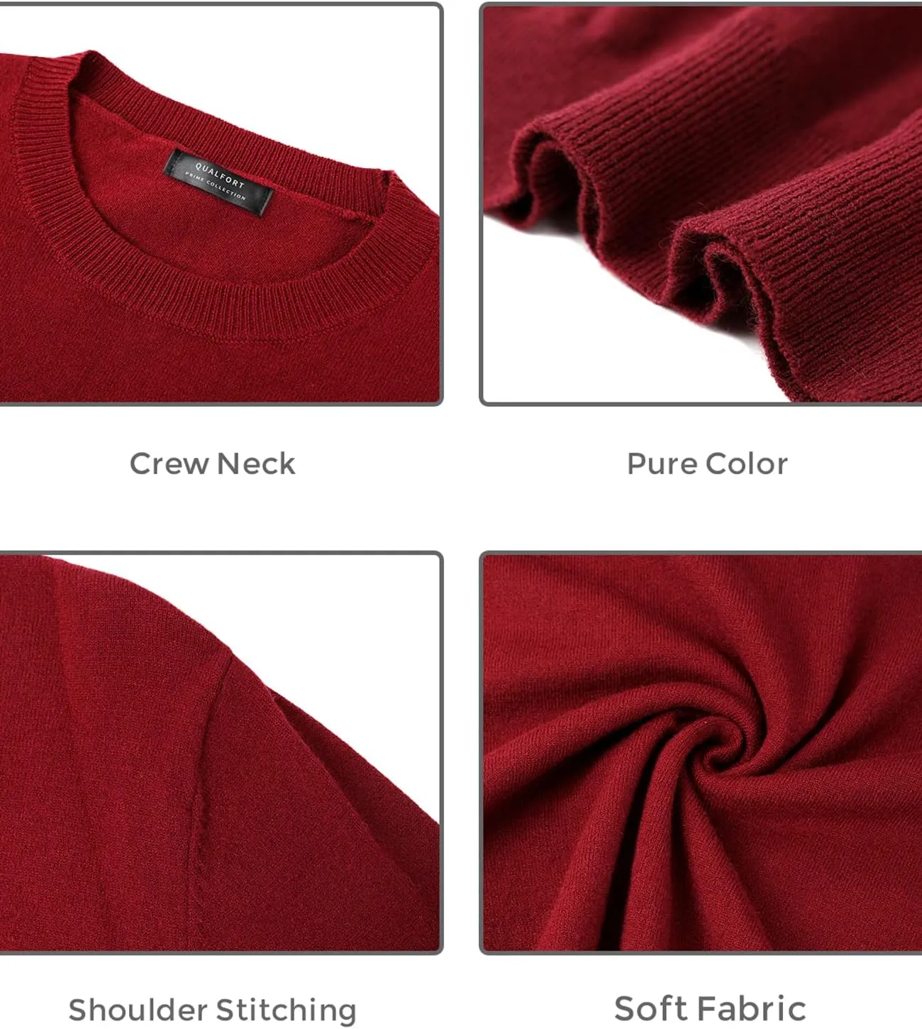 QUALFORT Women's Sweaters Long Sleeve Soft Lightweight Basic Knitted Pullover Sweater