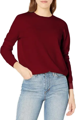 QUALFORT Women's Sweaters Long Sleeve Soft Lightweight Basic Knitted Pullover Sweater
