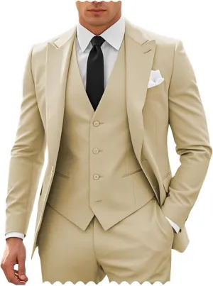 SHUZHXLZANGY Mens 3 Piece Suit Slim Fit Wedding Suits for Men Business Suits Formal