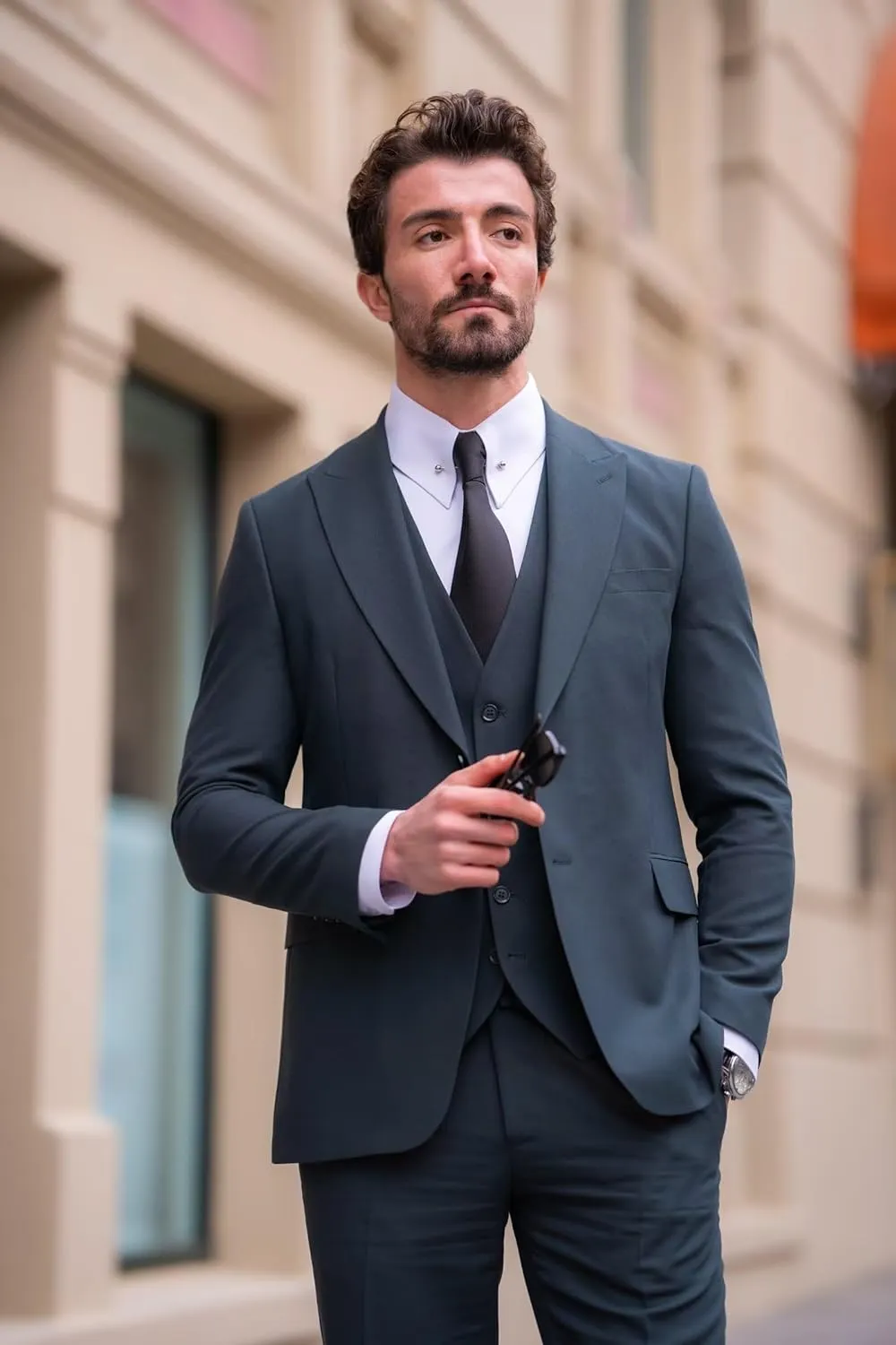 SHUZHXLZANGY Mens 3 Piece Suit Slim Fit Wedding Suits for Men Business Suits Formal