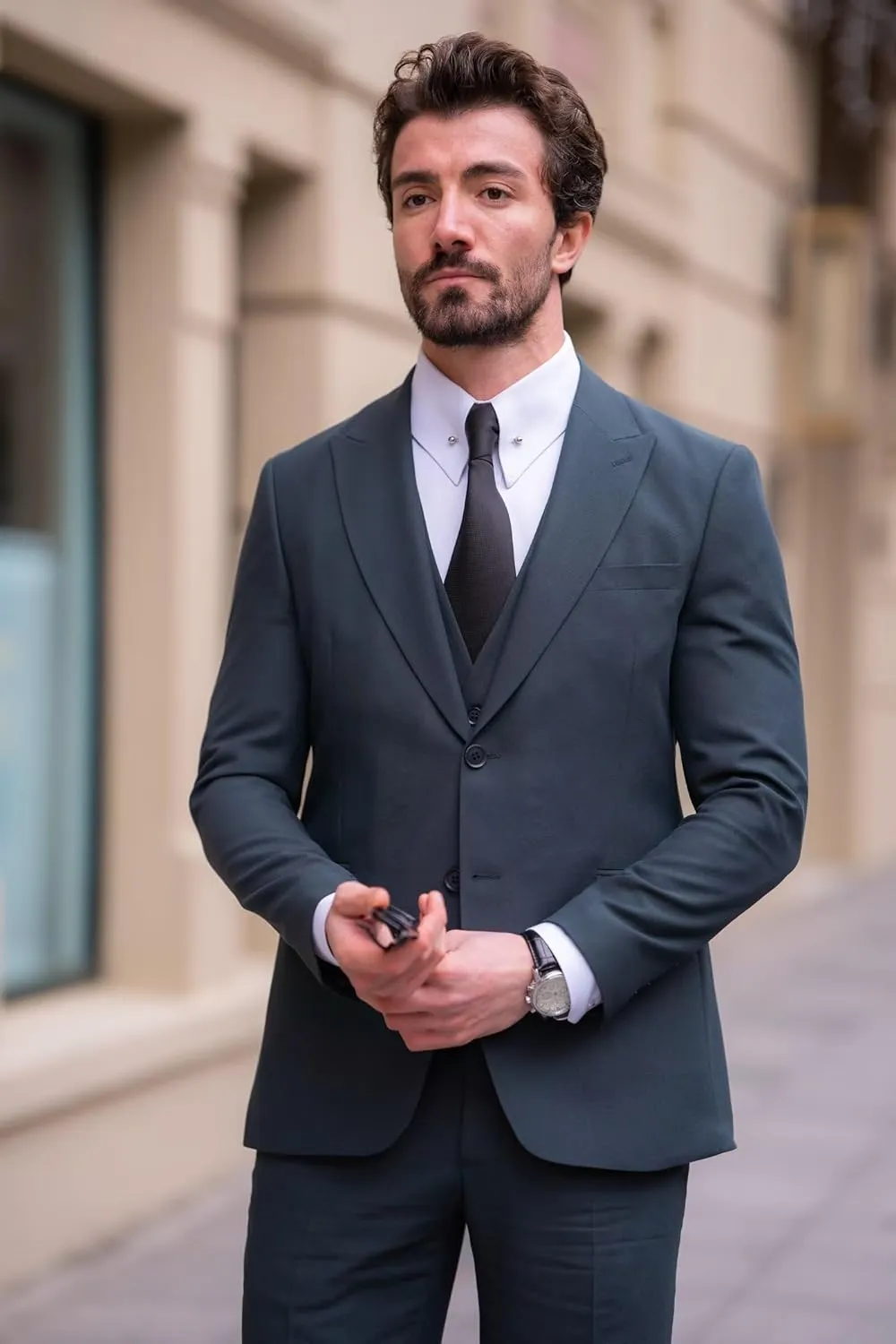 SHUZHXLZANGY Mens 3 Piece Suit Slim Fit Wedding Suits for Men Business Suits Formal