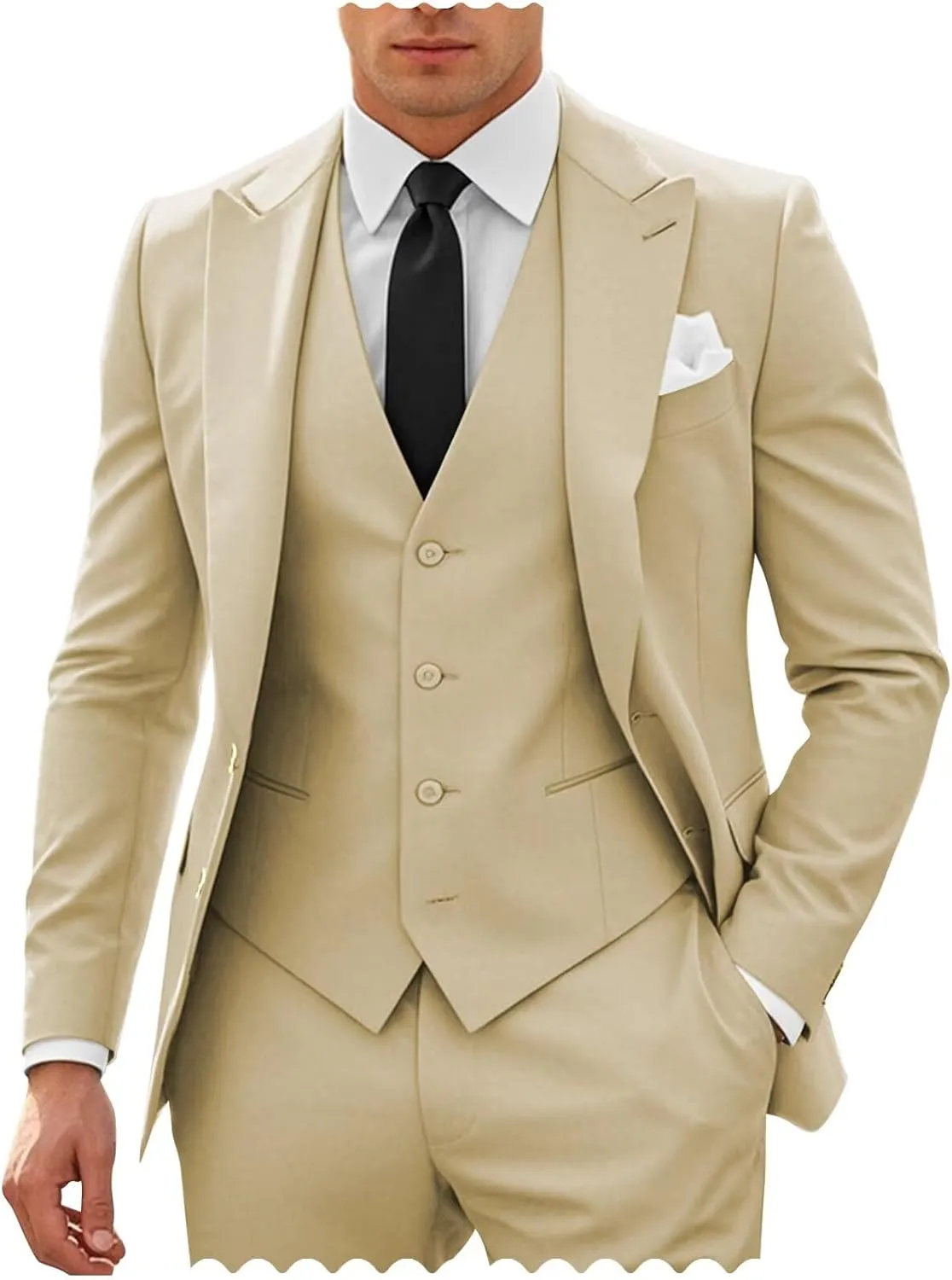 SHUZHXLZANGY Mens 3 Piece Suit Slim Fit Wedding Suits for Men Business Suits Formal