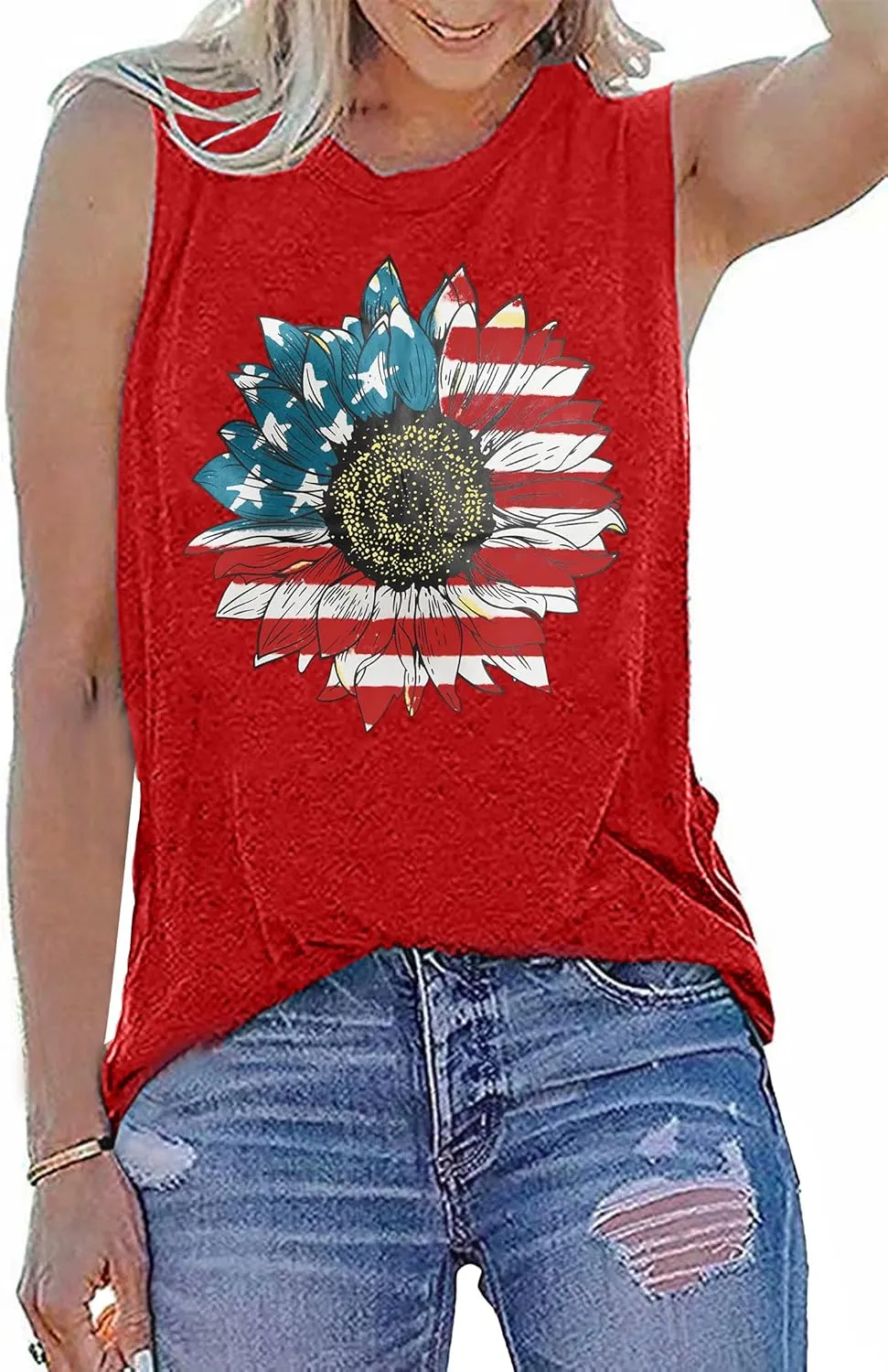 Sunflower Tank Tops Women Sunflower Graphic Tees Shirts Summer Leopard Print Sleeveless Tees Top