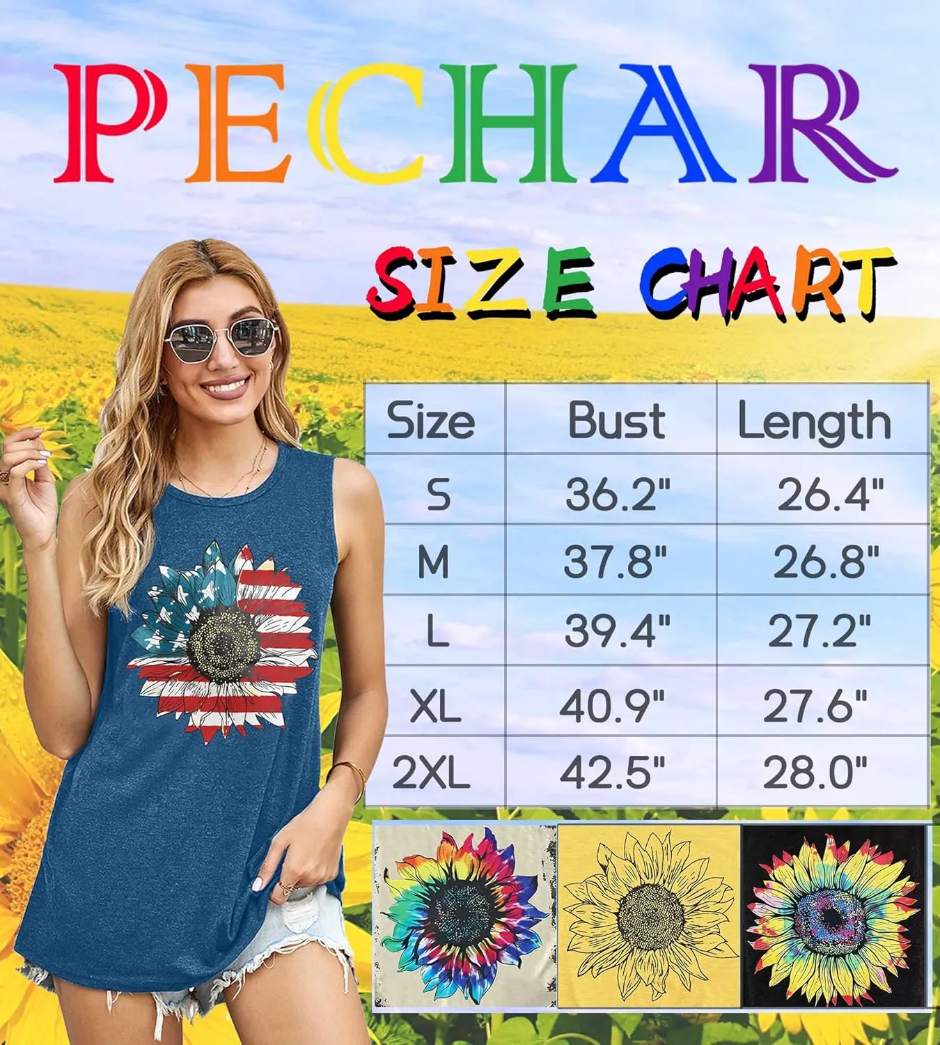 Sunflower Tank Tops Women Sunflower Graphic Tees Shirts Summer Leopard Print Sleeveless Tees Top