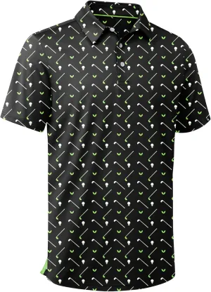 SWISSWELL Mens Golf Shirt Short Sleeve Moisture Wicking Print Polo Shirts for Men Performance Collared Summer Athletic Tshirt