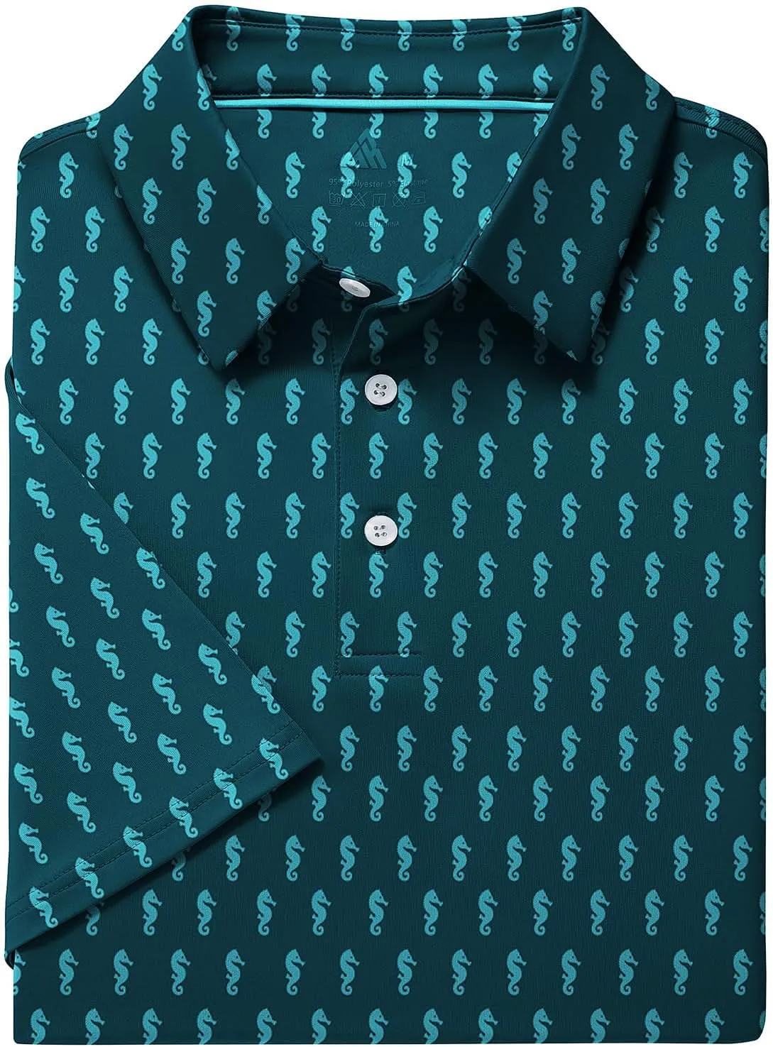 SWISSWELL Mens Golf Shirt Short Sleeve Moisture Wicking Print Polo Shirts for Men Performance Collared Summer Athletic Tshirt