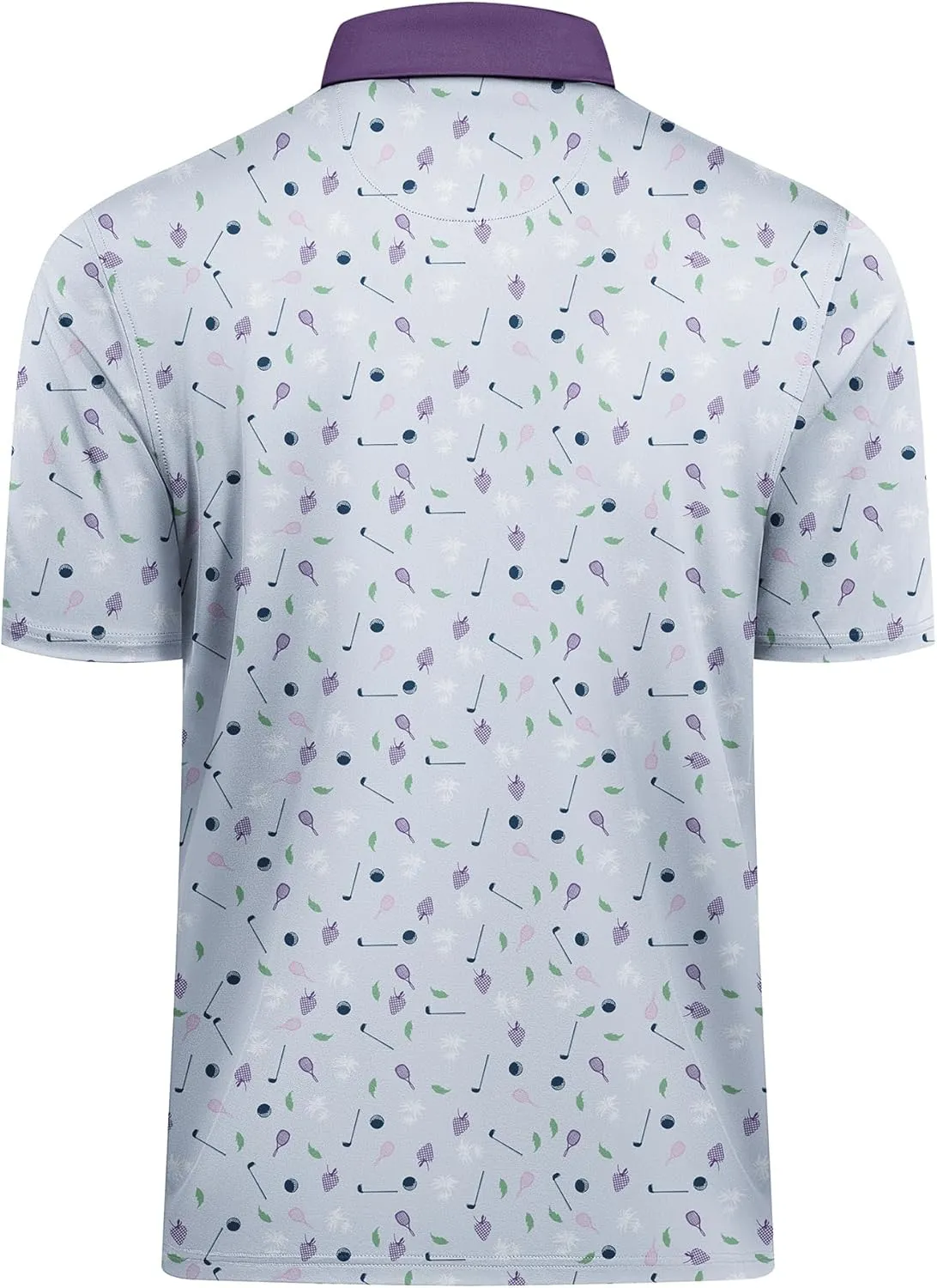 SWISSWELL Mens Golf Shirt Short Sleeve Moisture Wicking Print Polo Shirts for Men Performance Collared Summer Athletic Tshirt