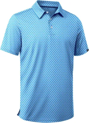 SWISSWELL Mens Golf Shirt Short Sleeve Moisture Wicking Print Polo Shirts for Men Performance Collared Summer Athletic Tshirt