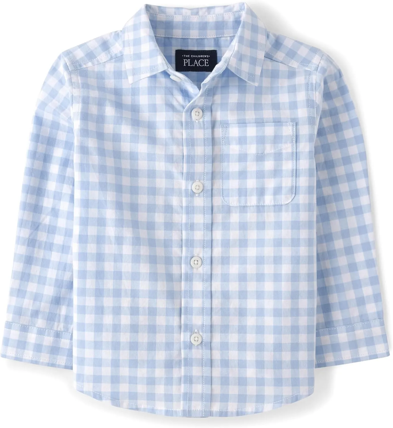 The Children's Place Baby Boys' and Toddler Poplin Long Sleeve Button Down Shirt