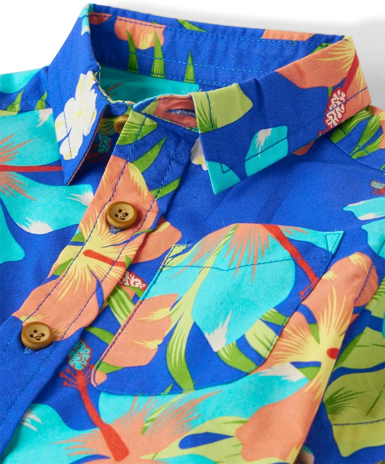 The Children's Place Baby Boys' and Toddler Poplin Short Sleeve Button Down Shirt