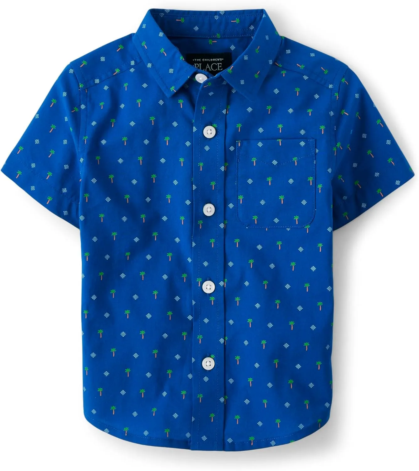 The Children's Place Baby Boys' Poplin Short Sleeve Button Down Shirt
