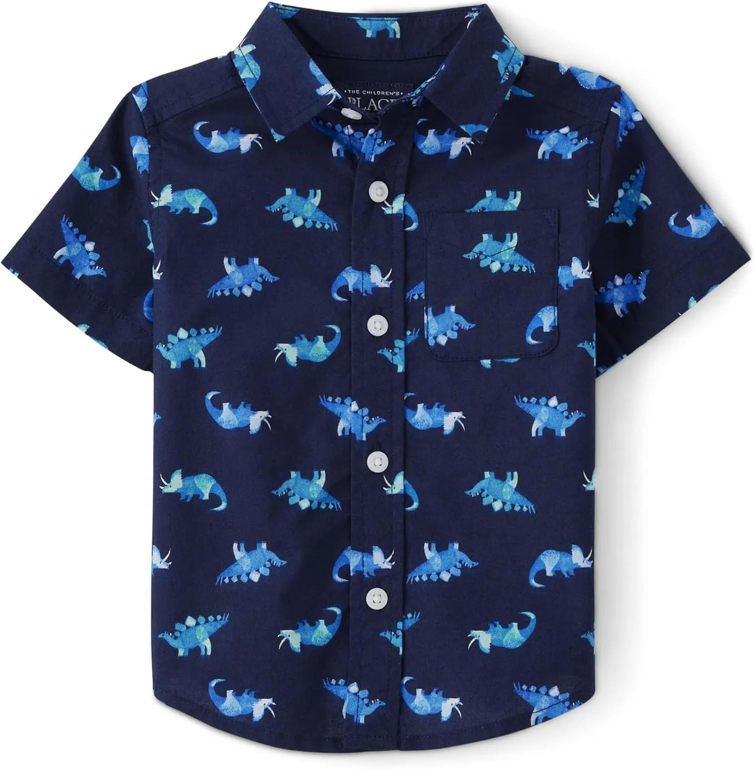 The Children's Place Baby Boys' Poplin Short Sleeve Button Down Shirt