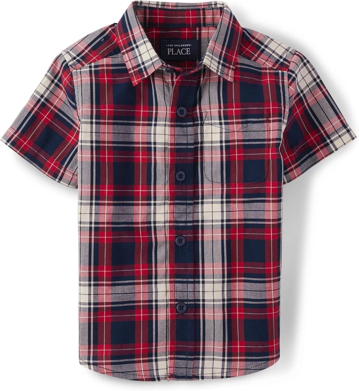 The Children's Place Baby Boys' Poplin Short Sleeve Button Down Shirt
