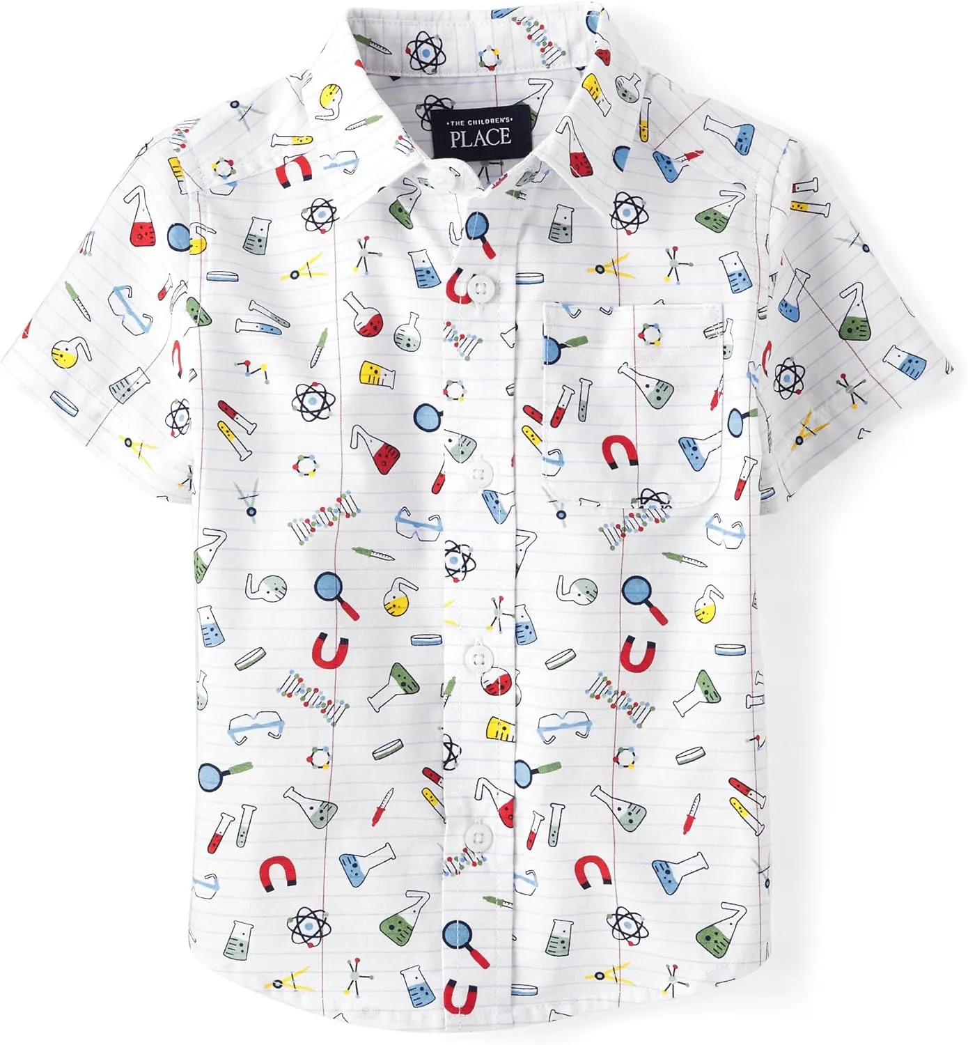 The Children's Place Baby Boys' Poplin Short Sleeve Button Down Shirt