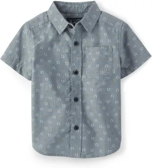 The Children's Place Baby Boys' Poplin Short Sleeve Button Down Shirt