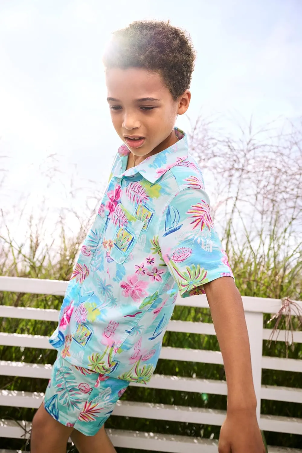 The Children's Place Boys' and Toddler Poplin Short Sleeve Button Down Shirt