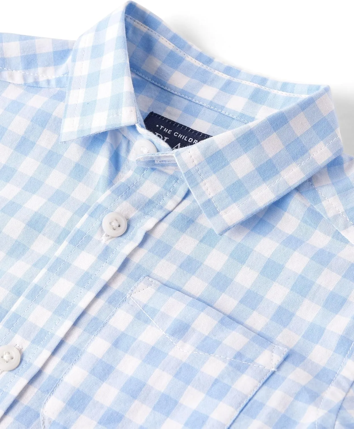 The Children's Place Boys' and Toddler Poplin Short Sleeve Button Down Shirt