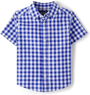 The Children's Place Boys' and Toddler Poplin Short Sleeve Button Down Shirt