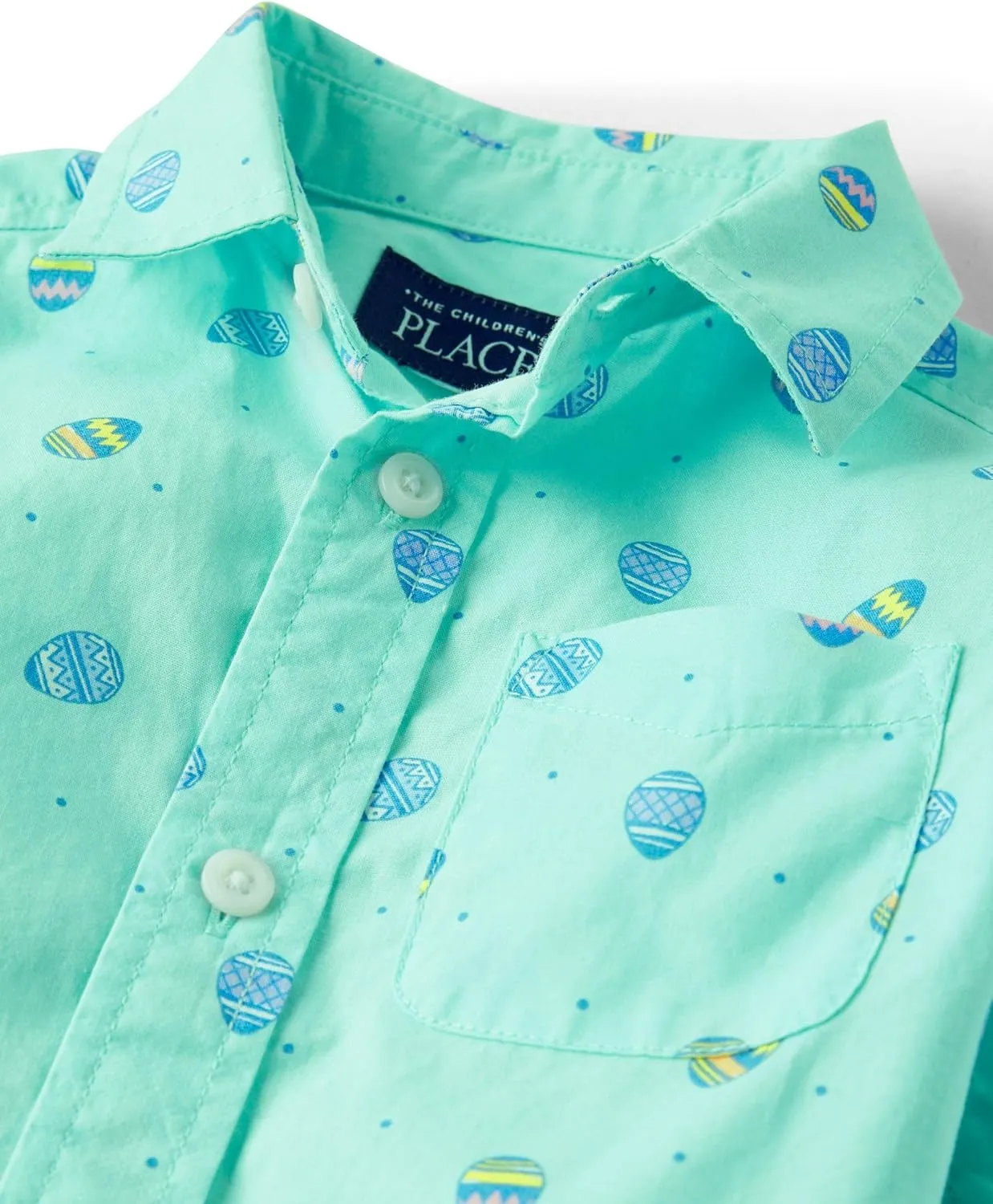 The Children's Place Boys' and Toddler Poplin Short Sleeve Button Down Shirt