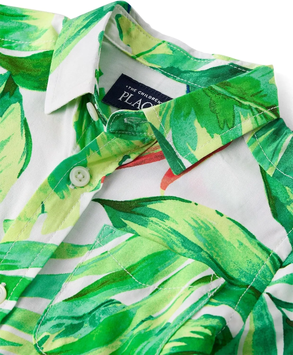 The Children's Place Boys' and Toddler Poplin Short Sleeve Button Down Shirt