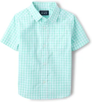 The Children's Place Boys' and Toddler Short Sleeve Button Down Shirt