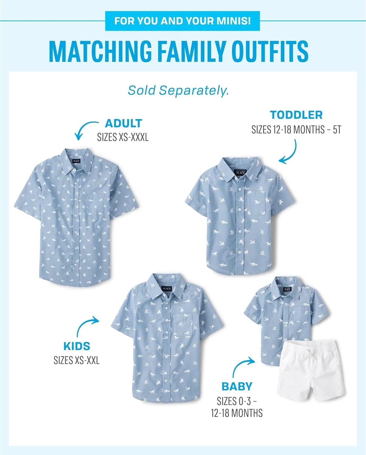 The Children's Place Boys' and Toddler Short Sleeve Button Down Shirt