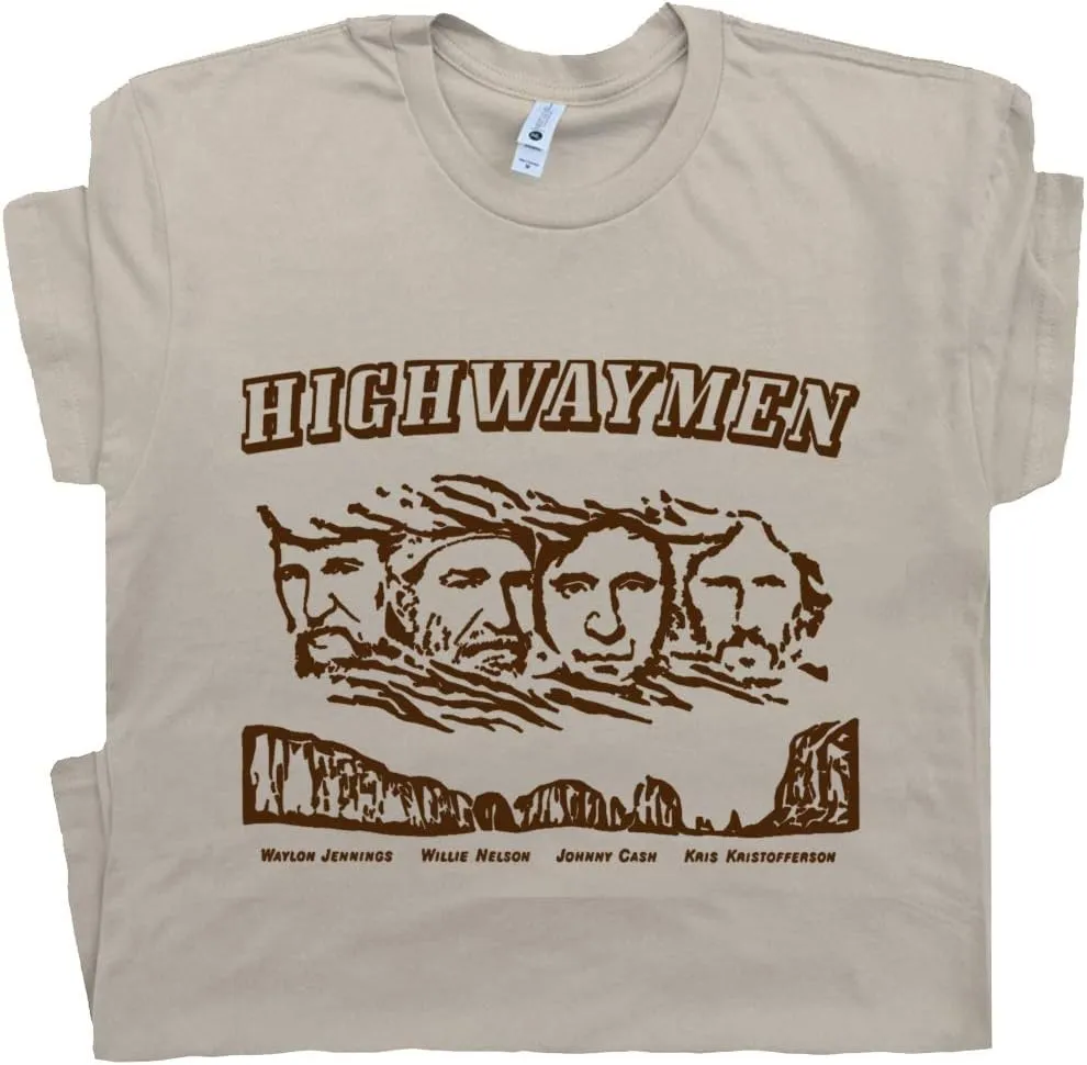 The Highwaymen T Shirt Vintage Country Music Shirts for Men Guys Outlaw Country Shirt Cool Retro Band Graphic Tee