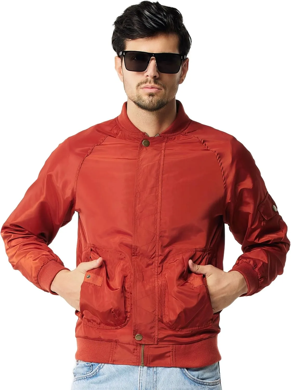 TRATENBY Men Bomber Jacket Lightweight Flight Windbreaker Jacket Spring Fall Mens Jackets